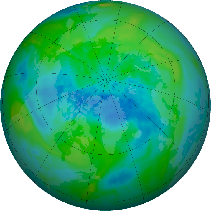 Arctic ozone map for 18 September 1986